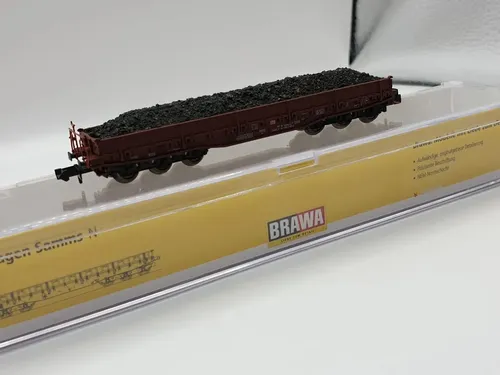Vagón Carga Brawa 67001, Cama Baja, Esc N, Transp. Minerales - Imagen 7