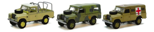 Oxford Land Rover Serie Iii 109 Jeep 1/72 Escala Set De 3 Beige Verde Marron Claro