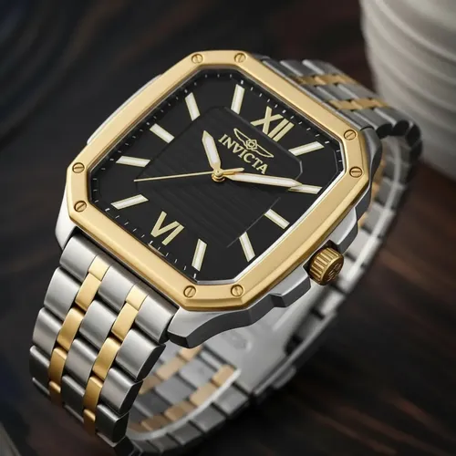 Reloj Invicta Cuadro Hombre, Dorado Y Acero 39mm Dorado/plateado Dorado Carbon - Imagen 5