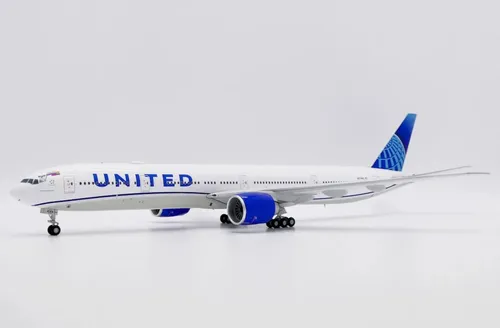 Avión Jc Wings, Esc 400, Boein 777-300er United Blanco/azul - Imagen 5