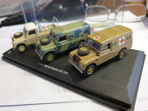 Oxford Land Rover Serie Iii 109 Jeep 1/72 Escala Set De 3 Beige Verde Marron Claro - Imagen 3