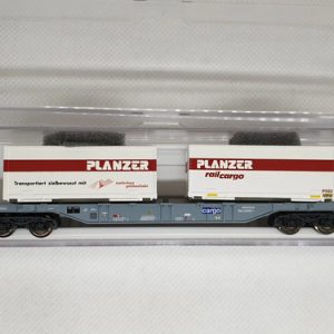 Vagón De Carga Fleischmann, Esc N 825206, Con 2 Cont 20`