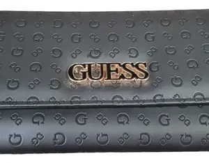 Billetera Guess Kenova Black Negro Logo Marca Liso