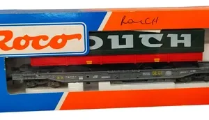 Vagòn De Carga Roco H0, Transp. Acoplado Camiòn 46537