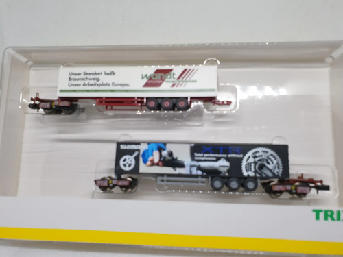 Set 2 Vagones De Carga Trix, Esc. N 13492 Transp. Containers - Imagen 2