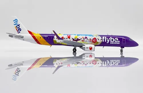 Avión Jc Wings, Esc 200 Embraer 195 Flybe Azul Naranja Rojo Blanco - Imagen 2