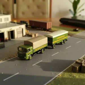 Camión Miniatura Con Remolque Minis Lc 3609, Esc N Verde Gris