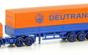 Camiòn Miniatura Man F90 Transp Container 40 Pies Escala N Azul/naranja