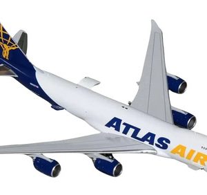 Avión Gemini Jets, 400 Boeing 747-8f Atlas Air Interactivo Blanco/azul