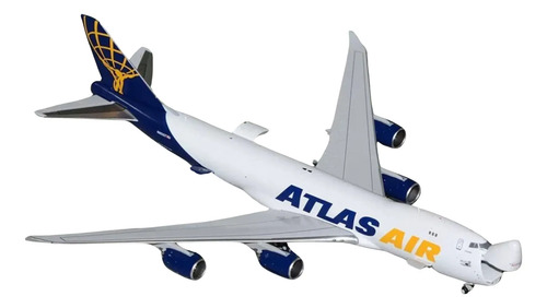 Avión Gemini Jets, 400 Boeing 747-8f Atlas Air Interactivo Blanco/azul
