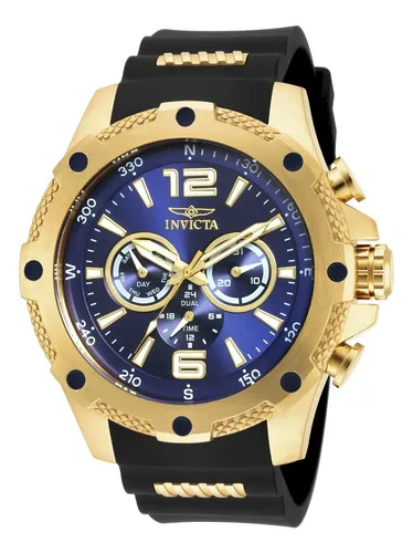 Reloj Invicta I-force Axis Mens 50mm, Gold 19659 Negro Dorado Azul Oscuro