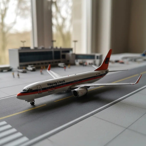 Avión Gemini Jets, Escala 400 Boeing 737-800 Hapag Lloyd Blanco Naranja Azul - Imagen 3