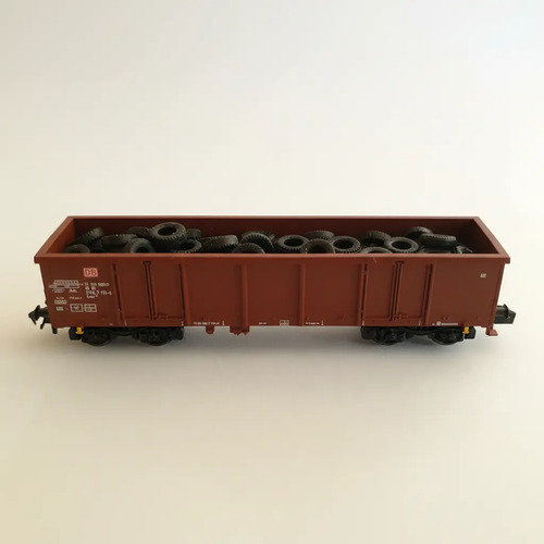 Vagón Carga Fleischmann 828315, Esc N, Transporte Neumaticos