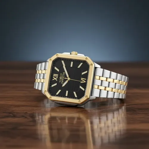 Reloj Invicta Cuadro Hombre, Dorado Y Acero 39mm Dorado/plateado Dorado Negro