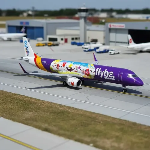 Avión Jc Wings, Esc 200 Embraer 195 Flybe Azul Naranja Rojo Blanco