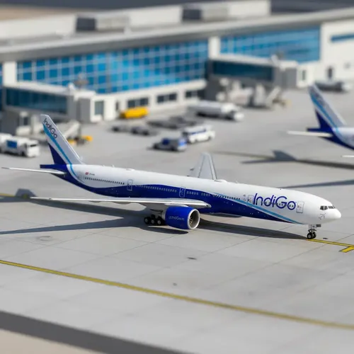 Avión Jc Wings, Esc 400, Boeing 777-300er Indigo Blancp Azul Celeste - Imagen 2