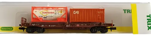 Vagón De Carga Trix 15254-07, Esc N Transp Containers