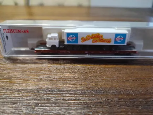 Vagòn De Carga Fleischmann Escala N 8277 Transp. Camiòn - Imagen 5