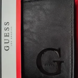 Billetera Guess Original De Hombre Negro Liso
