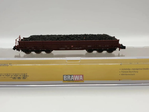 Vagón Carga Brawa 67001, Cama Baja, Esc N, Transp. Minerales - Imagen 8