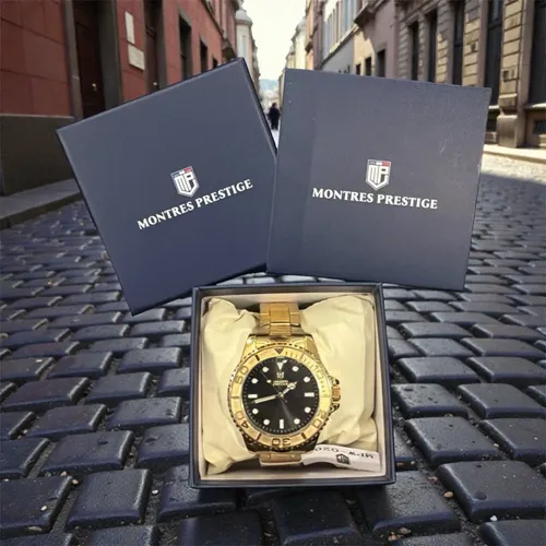Reloj Montres Prestige X Invicta Gold Mpw-0263 Dorado Negro - Imagen 6