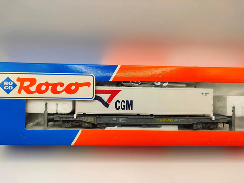 Vagòn De Carga Roco, Escala H0 60377 Transp. Container Cgm - Imagen 5