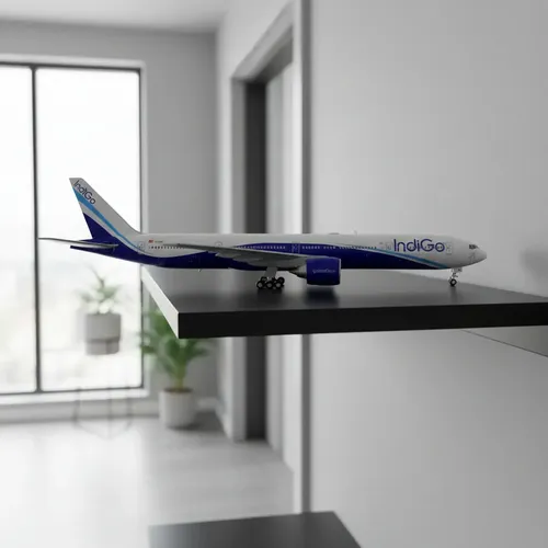 Avión Jc Wings, Esc 400, Boeing 777-300er Indigo Blancp Azul Celeste - Imagen 8