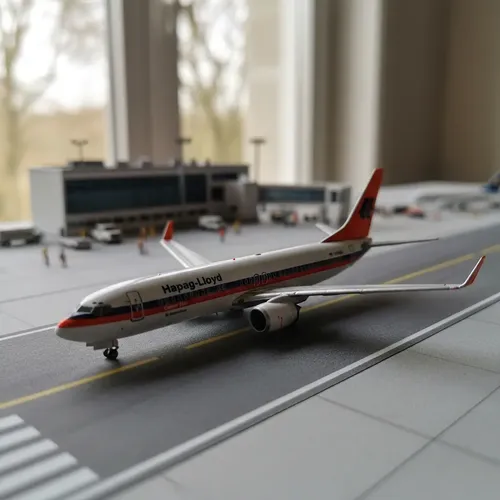 Avión Gemini Jets, Escala 400 Boeing 737-800 Hapag Lloyd Blanco Naranja Azul - Imagen 6