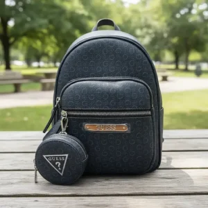 Mochila Guess  Con Monedero Monograma, Solena Navy Azul Navy Logo Marca