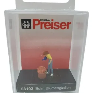 Figura Preiser, Escala H0, Mujer Regando Macetero 28103
